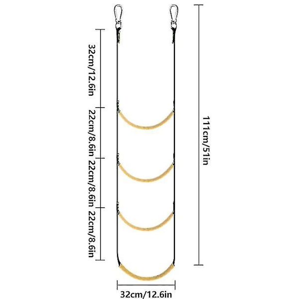 4 Trin Boat Rope Ladder Boat Rope Ladder Extension, assistere Boat Folding Ladder