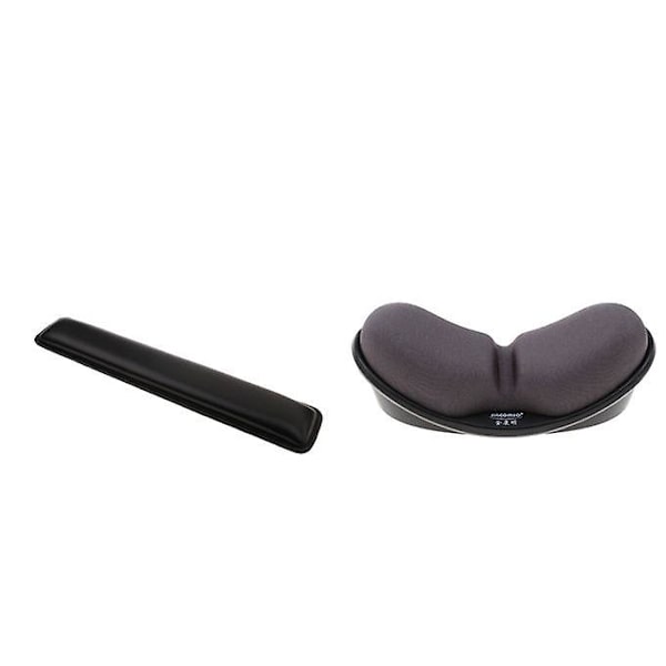 Pu Ergonomisk tangentbordsstödsdyna + minne bomullskomfortmus handled