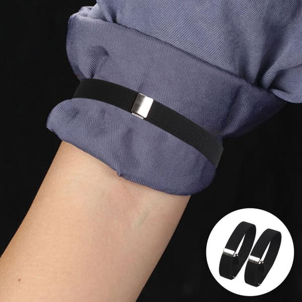 【BQ】1/2/3/5 2 stk. Mode herreskjorte ærmeholdere elastisk Sort 2x32cm 1Sæt 1Set Black 2x32cm