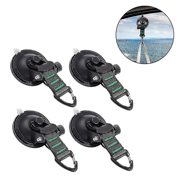Kraftiga sugkoppar 4 stycken med krokar Uppgraderad bilcamping förankrad sugkopp Camping presenning Tillbehör med fästkrok Stark power för markis Black