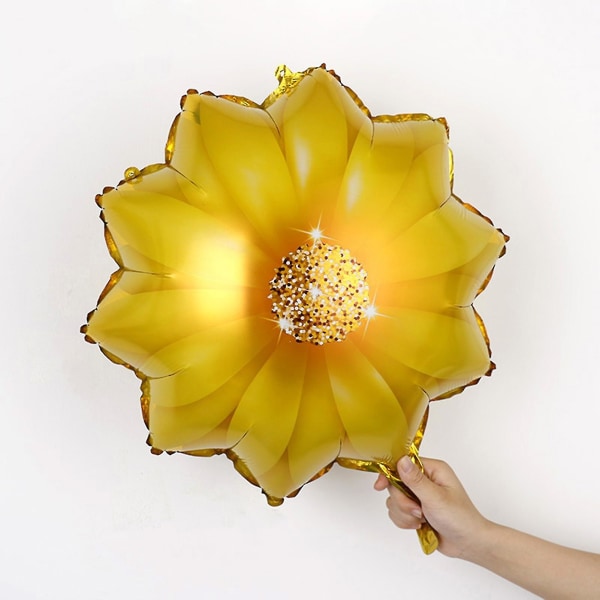 10 kpl kukkapallo, helppo koota repeytymätön alumiinifolio ympäristöystävällinen monikäyttöinen auringonkukka-ilmapallo juhla Red