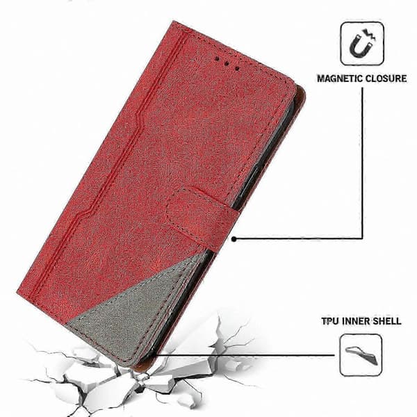 PU-læder flip-etui med kortholder til Nova 5T Red