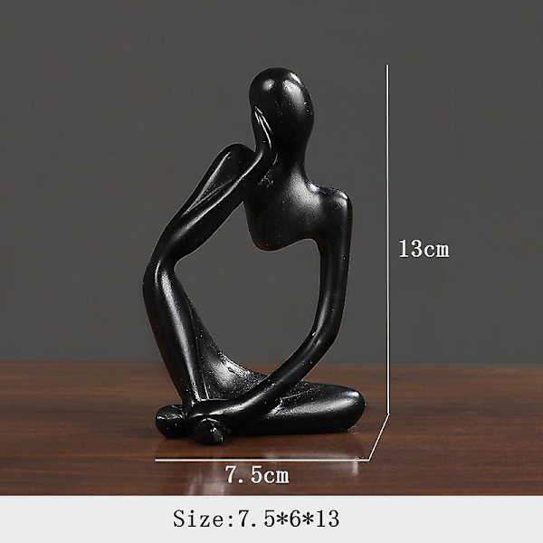 Sindax Thinker Skulpturer Figurer Abstrakt figur Skulptur Figur Resin Håndlavet statue Hjem dekoration Desktop Ornamenter black       A
