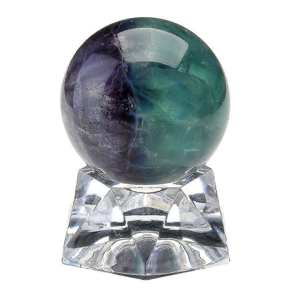 Luonnollinen lohikäärmeveren jaspisfluoriitti parantava kristalli jalokivipallo ennustava palloveistos akryylitelineellä Fluorite Ball