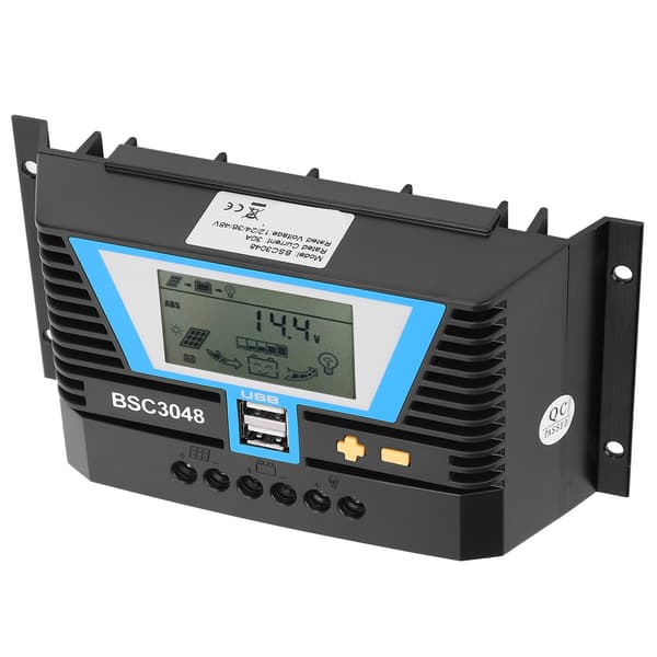 Solcellsladdningsregulator för olika batterier BSC3048 30A 12V/24V/36V/48V Laddningskontroll