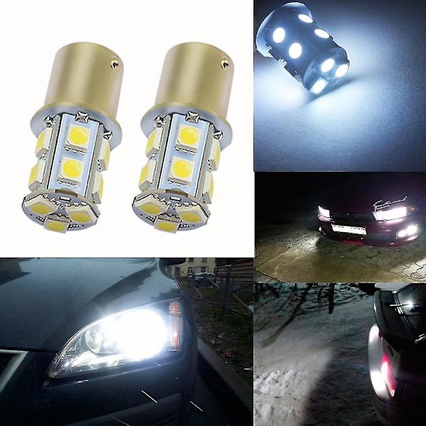 2x 1157 Bay15d 1156 Ba15s P21 5w Vit Röd 13smd Broms Parkeringsbak Nummerskyltsljus Blinkerslampa Auto Bakre Backlampa Blue1156 BA15S