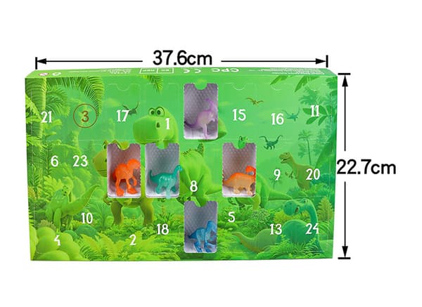 【BQ】Lysende mini dinosaurmodell i plast, blind boks, 24-dagers nedtellingskalender, dinosaur-tema festgave 31