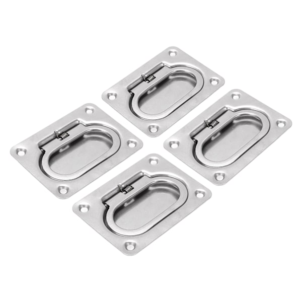 4 stk. Flush Ring Pull Dæklifter Dækselhåndtag 316 Rustfrit Stål Kvadrat til Båd Skib
