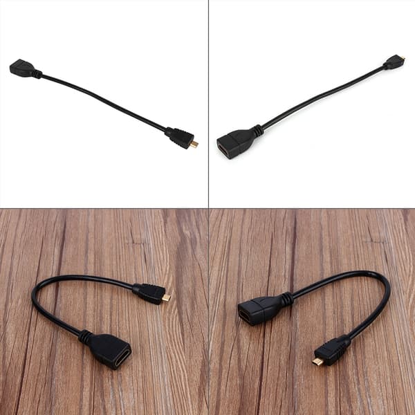 Micro HDMI Han til HDMI Hun Adapter Forlængerkabel 1080P