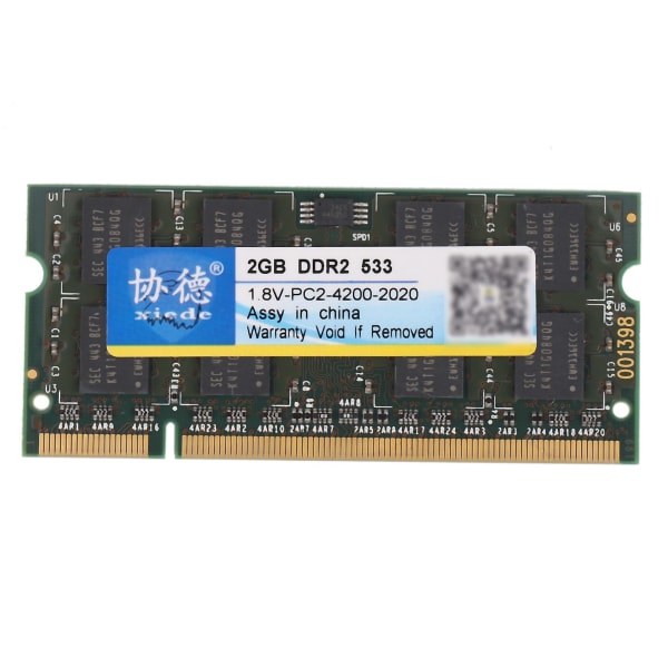 Xiede Laptop Memory Ram Modul Ddr2 533 2gb Pc2-4200 240pin Dimm 533mhz For Notebook X029 green