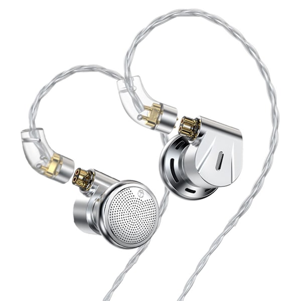 Emx 14,2 mm Dynamic Headphones Hifi Audiophile-grade 2pin Beryllium-pläterad membranenhet Noise-can Silver