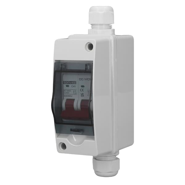 2P 40A DC Strømafbryder IP65 Vandtæt 6KA Brydeevne 1000V DC Isolator Switch til Solcelleanlæg