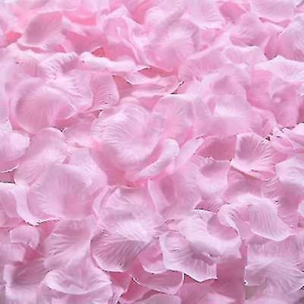 500/1000/3000 stk Fargerike kunstige roseblader Bryllup Romantisk Silke Rose Blomsterblad Bryllupsfest dekorasjonsutstyr 50% light pink 3000pcs