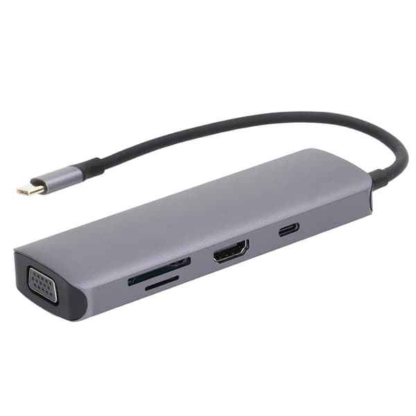 9 i 1 USB C Dockingstasjon Aluminiumlegering Dobbel Skjerm Hub Adapter