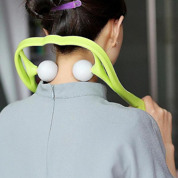 Niskahierontalaite Shiatsu Deep Tissue -kaksoistrigger-pisteinen olkapäähierontalaite, ergonominen kahvarakenne, kannettava Green