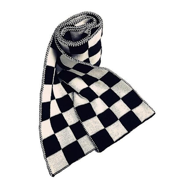 Klassisk Svart Vit Rutiga Plädar Grids Scarf Dam Dekorerade Stickade Mode Halsdukar Pashmina Sjal Wraps För Elegant Dam