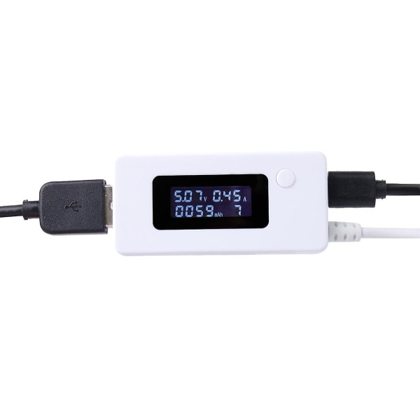 LCD- USB laturin kapasiteetin virtajännitteen testausmittari puhelimen power white