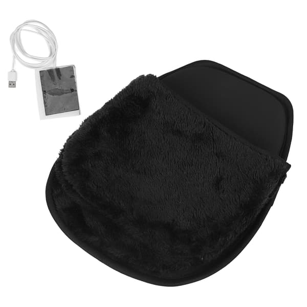 USB Opvarmet Musemåtte Håndvarmer Stor Varm Skrivebordsmåtte til Mænd og Kvinder Sort