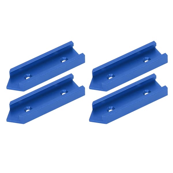 4 stk. T-sporkobling, aluminiumslegering, 100 mm lengde, 30 mm bredde, universell trebearbeiding, blå
