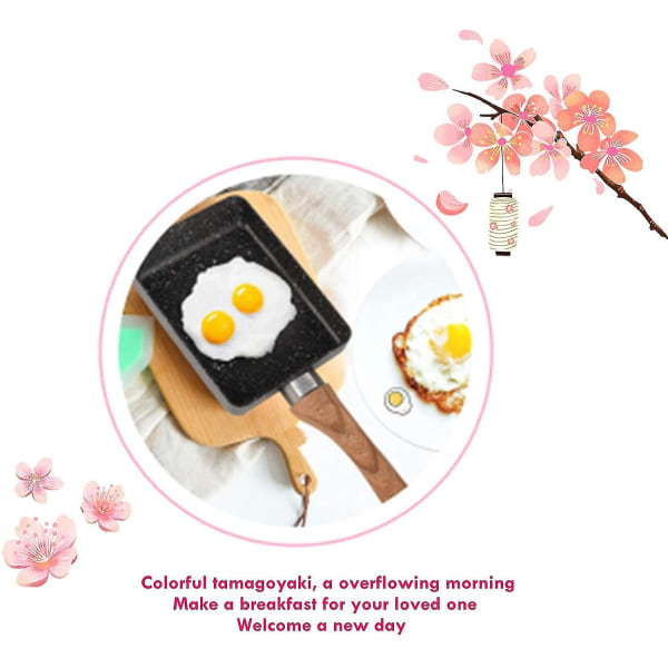 Nonstick Omelette Pan, Aluminum Portable Square Griddle Poached Egg Small Kitchen Stove