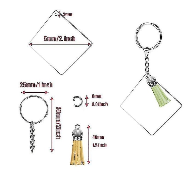 1set Diy Tassel Keychain Material Creative Key Ring Accessory Handmade Craft