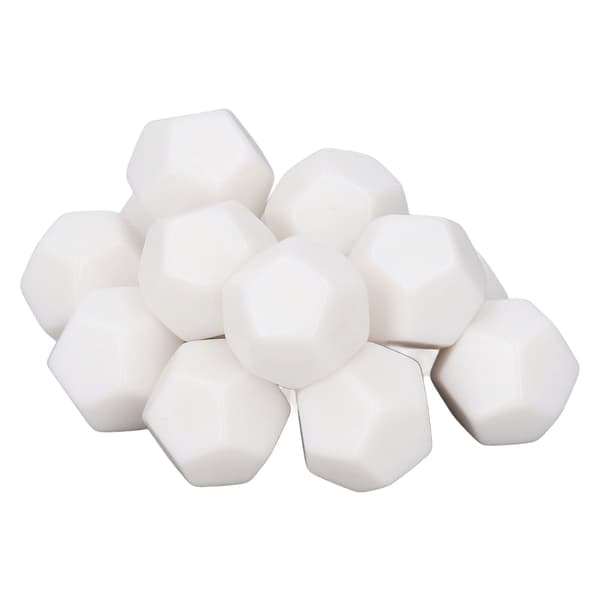 30 stk 12-sidige blanke terninger hvite plast polyedriske terninger sett 2,2 cm for utdanning og underholdning
