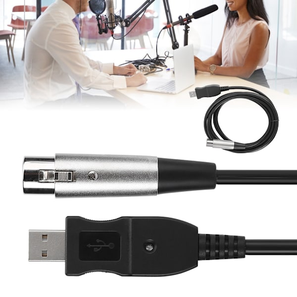 Mikrofon Mic Link Kabel Adapter USB til XLR Mikrofon Link Kabel Ledning 3 Meter