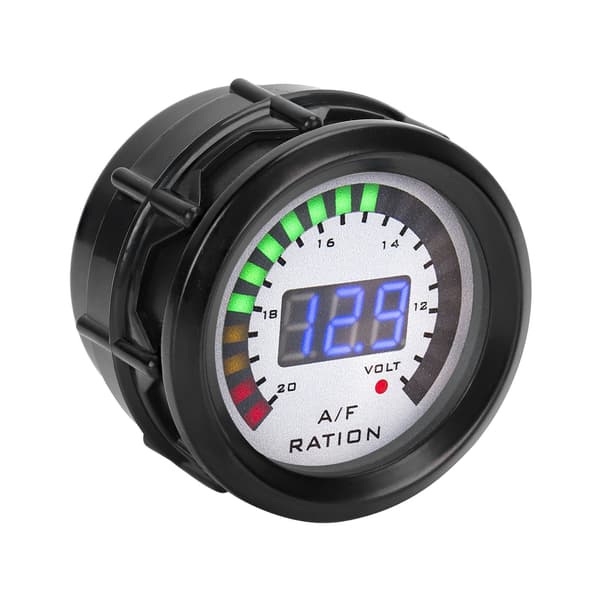 52 mm billuft-drivstoffmåler LED blå digital for 12V 4/6/8-sylindret bensinbil