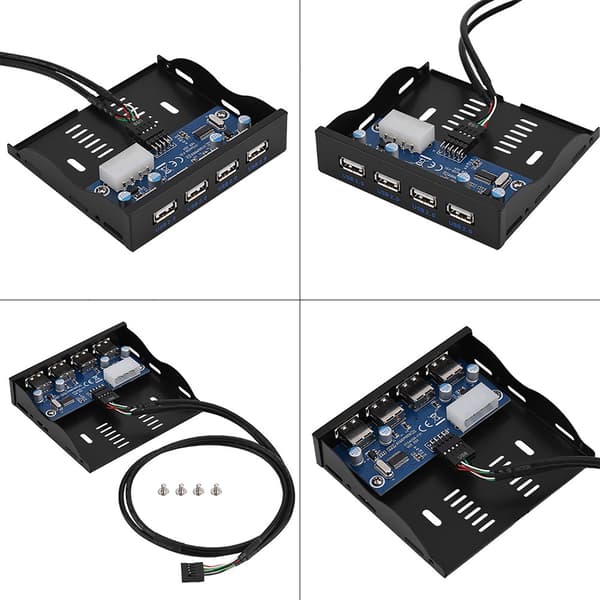 USB 2.0 Floppy Bay 9-pins til 4-grensesnitt USB 2.0 HUB