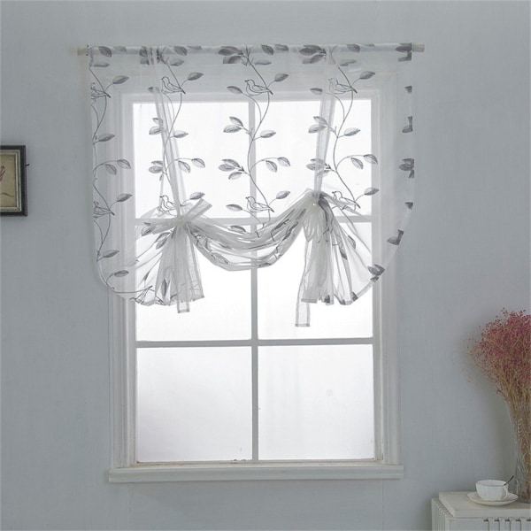 Tieback Gardiner Broderi Roman Blind Transparent Voile Gardin, SHMSHNG