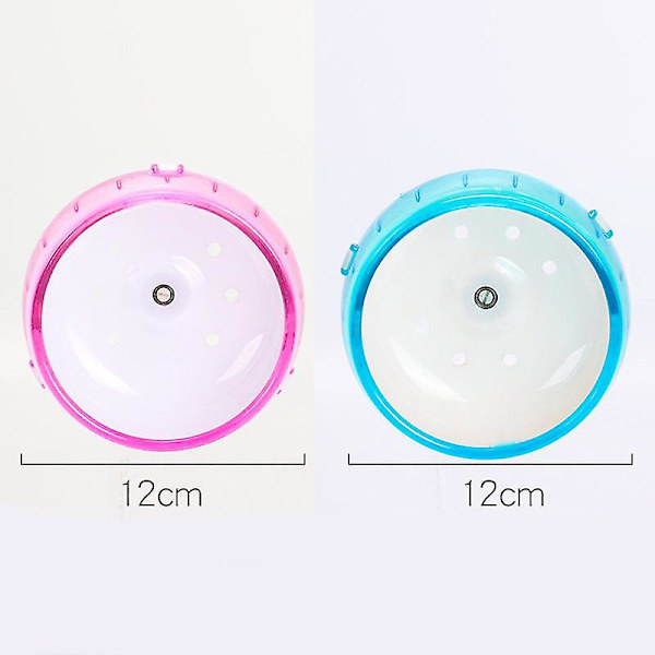 Ultratyst hamsterhjul Rulllöpband Marsvin Löpsport Rundhjul 12cm Helma Tillbehör till små djur Husdjursburar Pink
