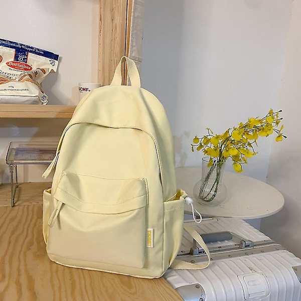 Reppu Suurikapasiteettinen Matkailu Yksinkertainen yksivärinen reppu yläkouluopiskelijan lukion reppu White