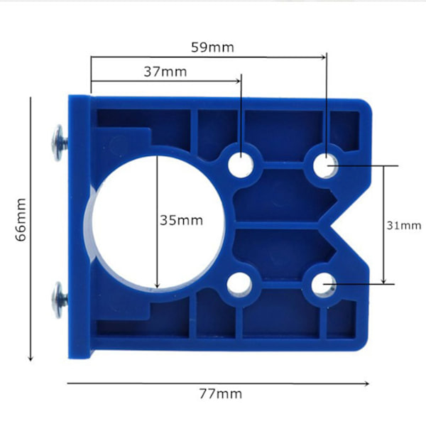 Dold Hinge Jig Kit 35mm ABS med exakt legering Hinge Borrningshål Router Jig för möbler