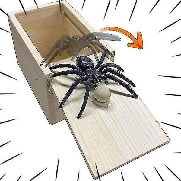 Puinen laatikko huijaus Fake Spider Prank Spider Scare Box