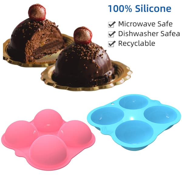 4-hulls halvsirkel silikon kakeform muffins sjokolade bakeform panne DIY festkakeform