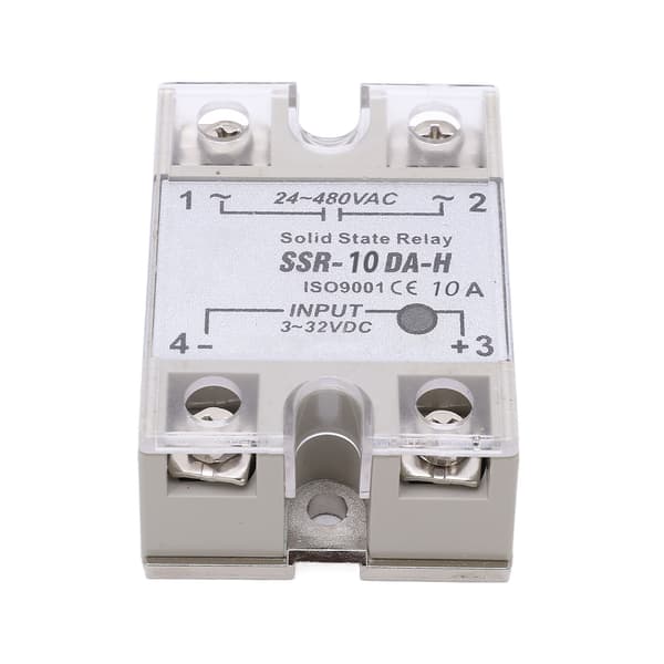 10A Enkeltfaset Solid State Relé SSR Modul 3 32VDC 24 480VAC Kontrollsystem