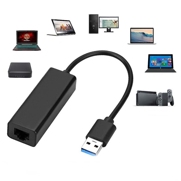 USB 3.0 Ethernet-adapter USB till Rj45 Gigabit Ethernet som stöder 10/100/1000 Mbp