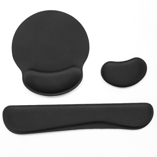 Memory Foam Keyboard Wrist Rest Mouse Pad Mouse Wrist Rest Support Set Black
