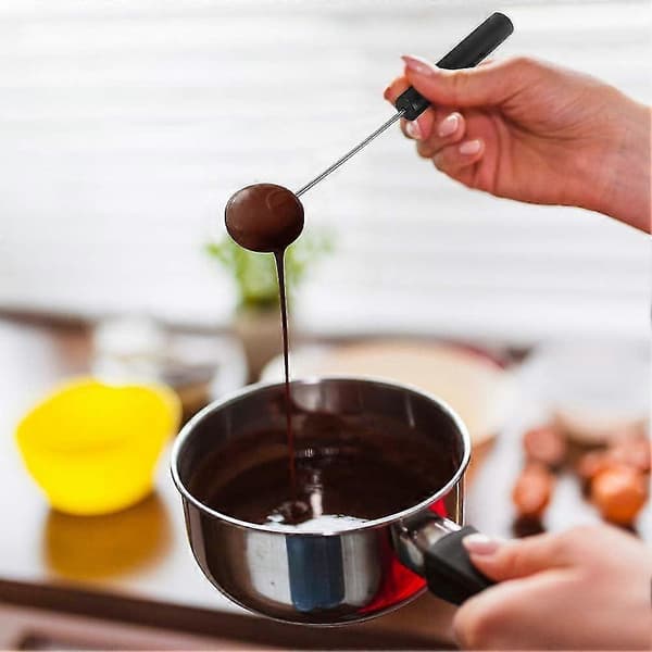 Chokoladegaffel, 10 dele chokoladegafler til gør-det-selv-bagning i rustfrit stål, dyppegafler