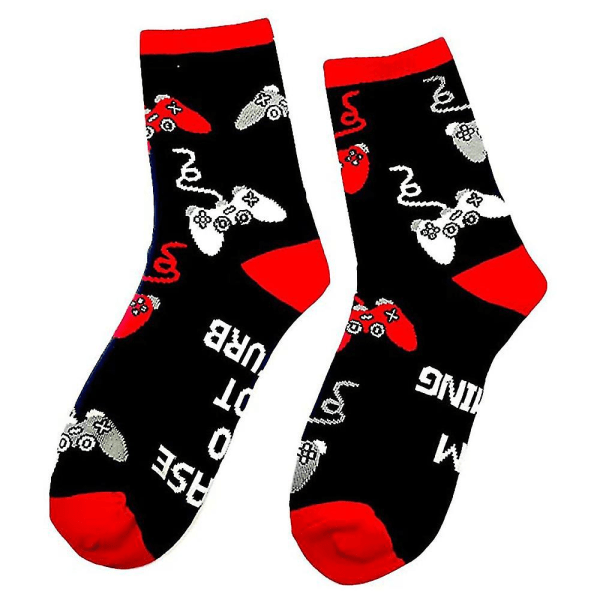 Unisex Funny Crew Xmas Letter Printed uutuus casual urheilusukat Red And Black