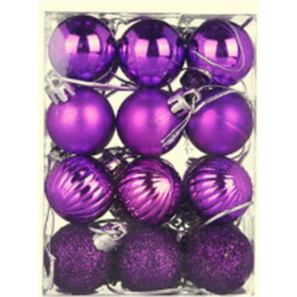 24 stk Juleballer Ornamenter Til Jul Juletre Snuttefri juletrepynt Stor hengende ball Purple