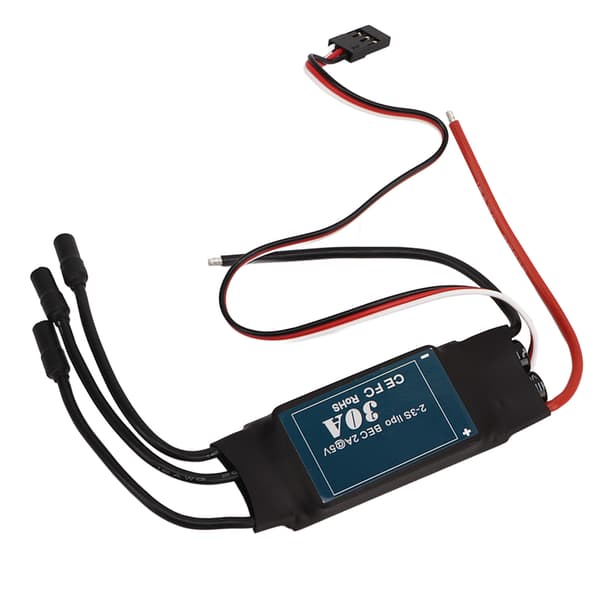 30A Børsteløs ESC Elektrisk Hastighetskontroller 5V 2A BEC Fastvinget RC Fly Helikopter Erstatning
