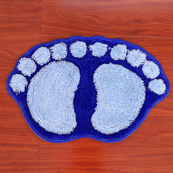 Fodaftryk Bademåtter Antislip Badeværelsesgulvtæppe Måtte Toilet Badeværelsesmåtte Bademåtte Tæpper Mikrofiber Mini Måtter Badeværelsestilbehør  Rød Red