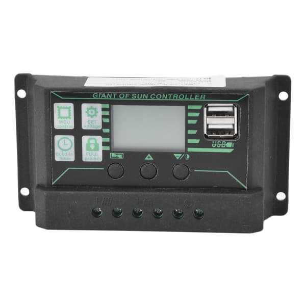Solar Charge Controller 30A PWM MPPT LCD Display Dual USB Justerbar Fotovoltaisk Regulator
