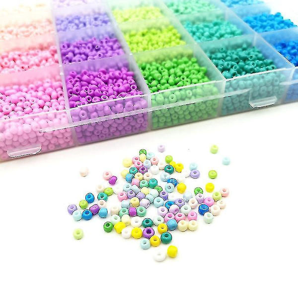 Macaron små fröpärlor i glas 2mm