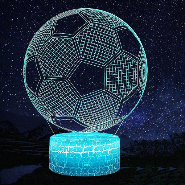 Fotboll 3d lampa, led nattljus Illusion lampor 7 färger