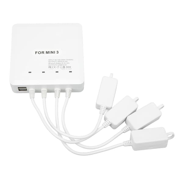 4-veis dronebatterilader USB-hub for DJI Mini 3 Pro AU-plugg 100-240V