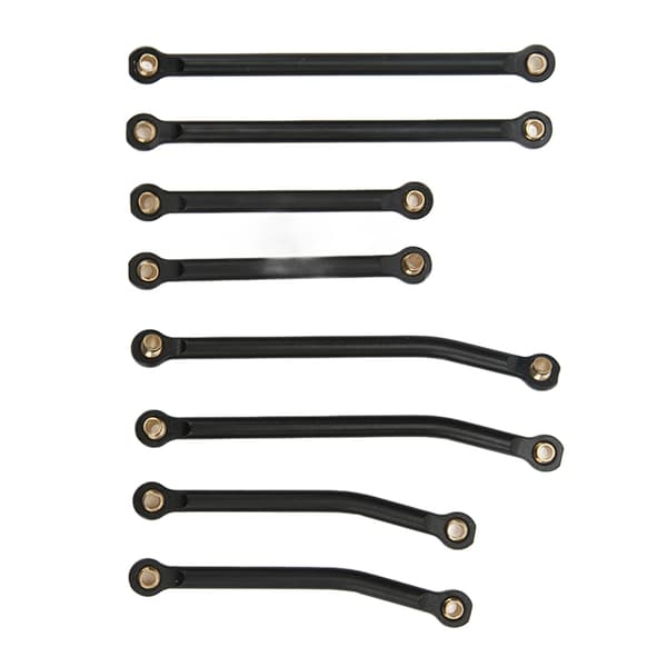 Højtfrigangsstyrestangssæt i aluminiumslegering til Traxxas 1/18 RC Crawler Sort