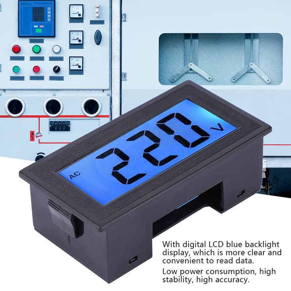 YB5135DB AC80500V To-leder LCD Display Digital Voltmeter Volt Panel Meter Spændingsmonitor Tester Måler