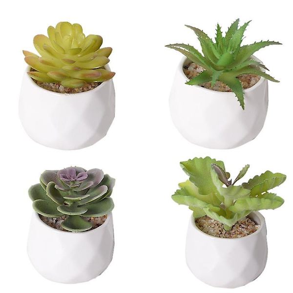 Ny Mini Simulering Suckulent Potted Bonsai Desktop Office Creative Ornaments Cactus small cauliflower flocking pot